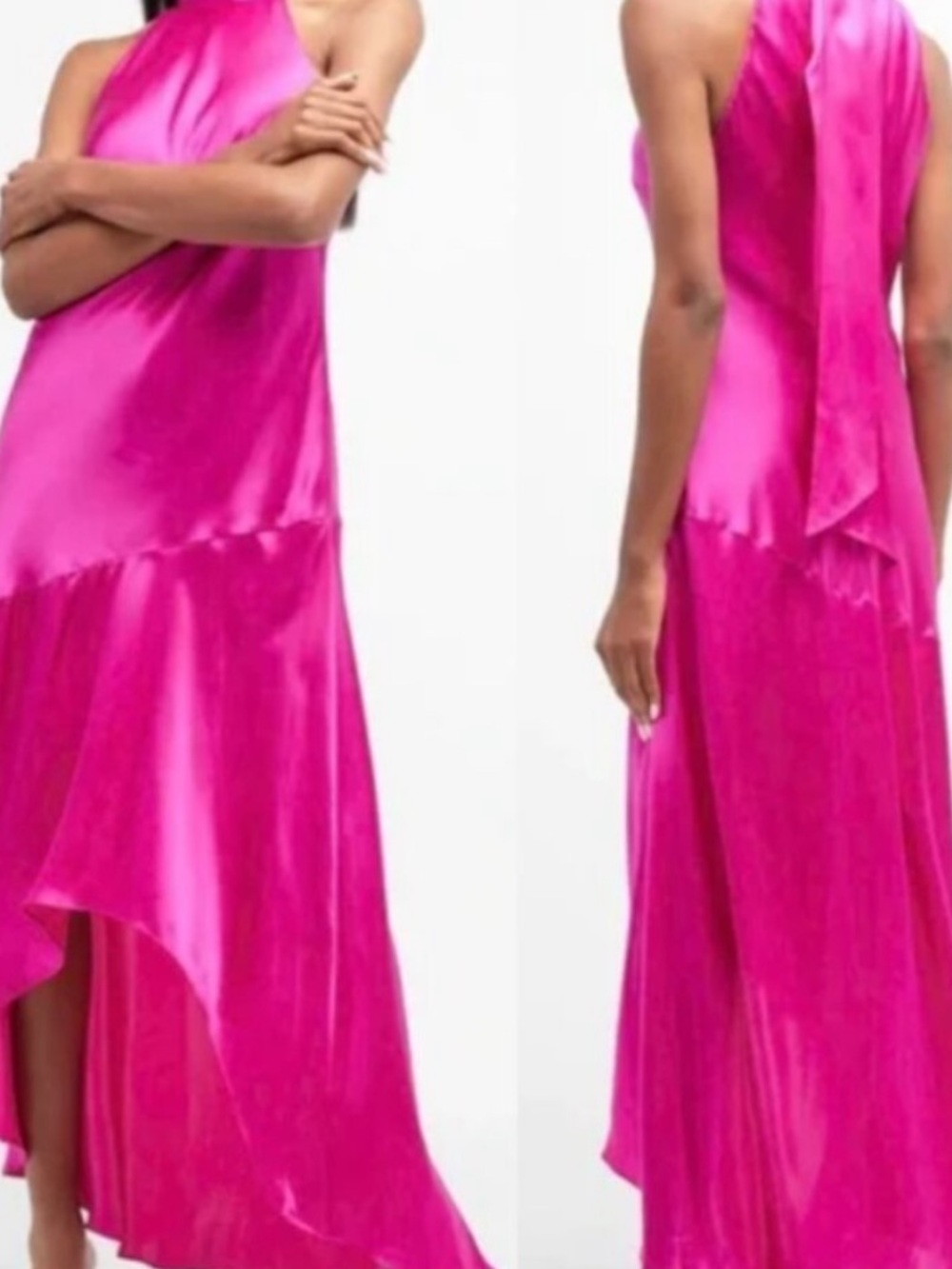 FRAME Silk dress in magenta